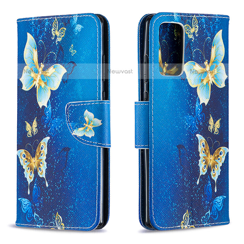 Leather Case Stands Fashionable Pattern Flip Cover Holder B03F for Samsung Galaxy Note 20 5G Sky Blue