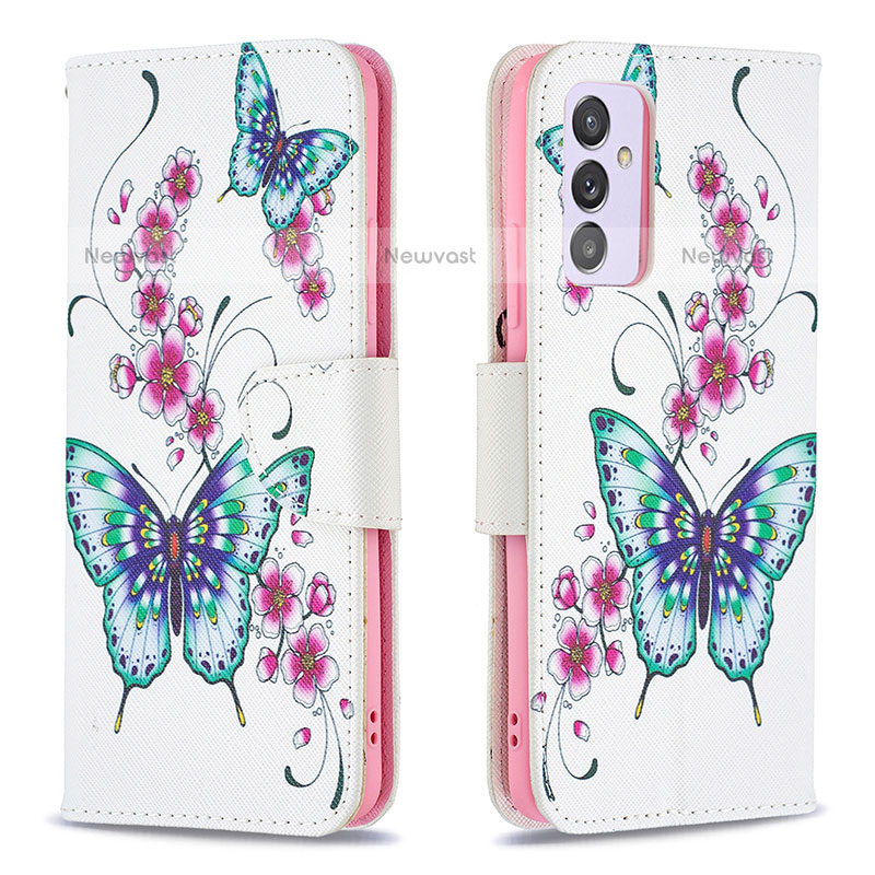 Leather Case Stands Fashionable Pattern Flip Cover Holder B03F for Samsung Galaxy Quantum2 5G Colorful