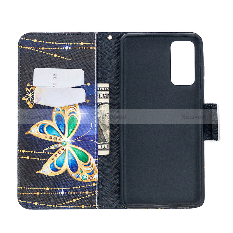 Leather Case Stands Fashionable Pattern Flip Cover Holder B03F for Samsung Galaxy S20 FE 4G