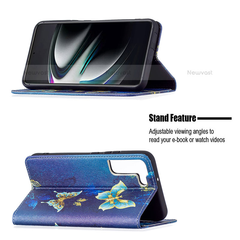 Leather Case Stands Fashionable Pattern Flip Cover Holder B03F for Samsung Galaxy S21 FE 5G