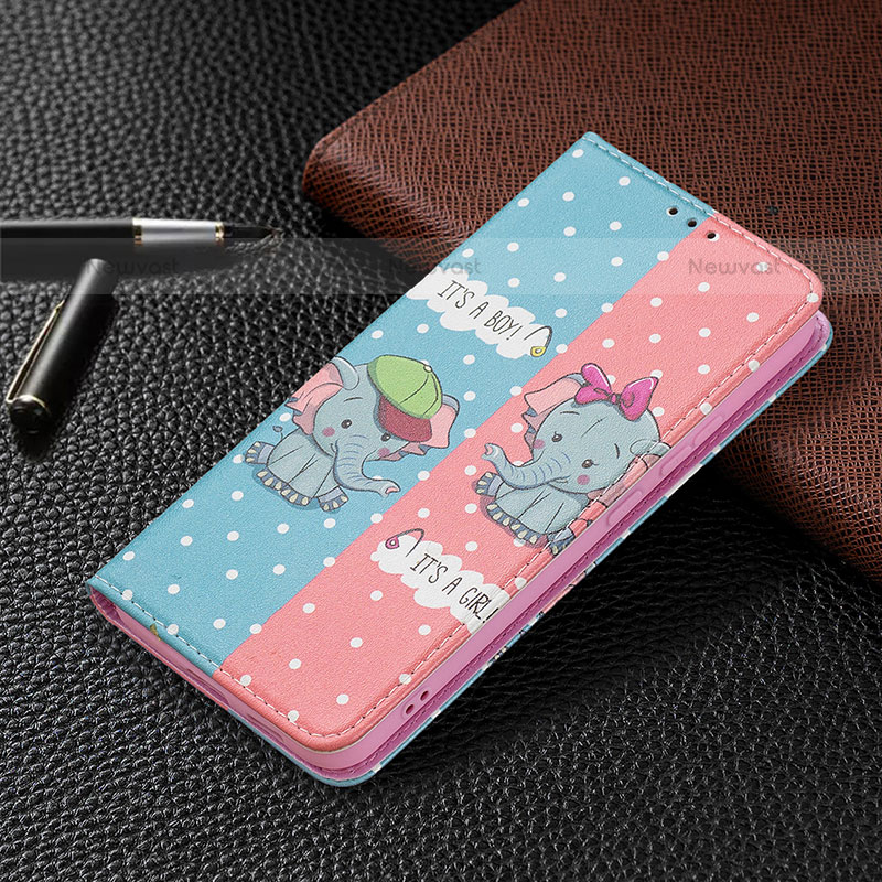 Leather Case Stands Fashionable Pattern Flip Cover Holder B03F for Samsung Galaxy S21 Plus 5G