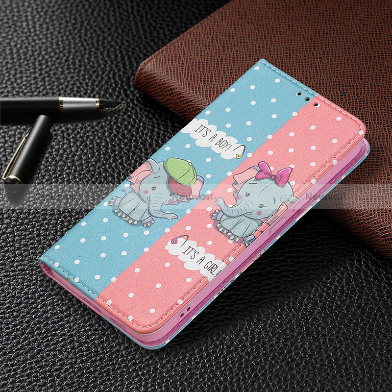 Leather Case Stands Fashionable Pattern Flip Cover Holder B03F for Samsung Galaxy S24 5G