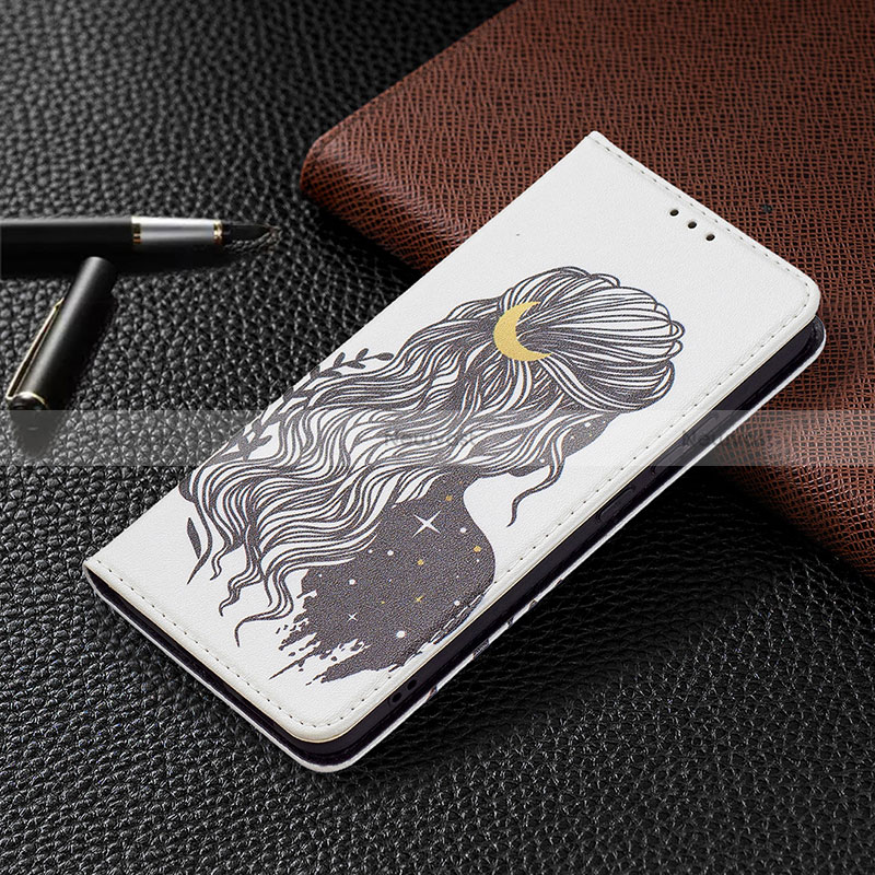 Leather Case Stands Fashionable Pattern Flip Cover Holder B03F for Samsung Galaxy S24 5G