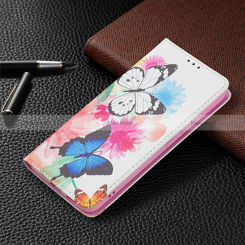 Leather Case Stands Fashionable Pattern Flip Cover Holder B03F for Samsung Galaxy S24 5G Hot Pink