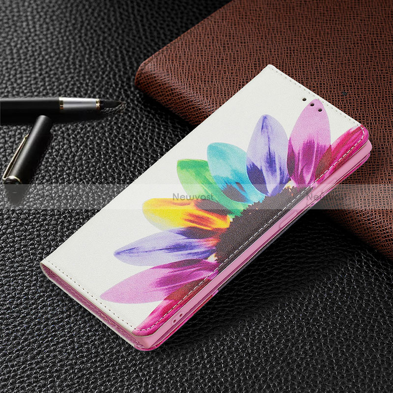 Leather Case Stands Fashionable Pattern Flip Cover Holder B03F for Samsung Galaxy S24 Ultra 5G Colorful