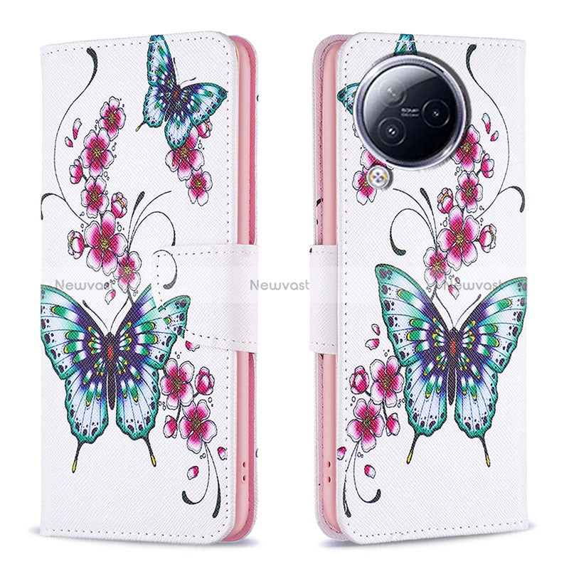 Leather Case Stands Fashionable Pattern Flip Cover Holder B03F for Xiaomi Civi 3 5G