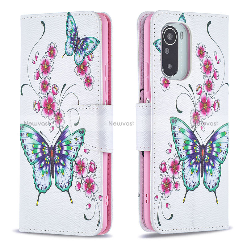 Leather Case Stands Fashionable Pattern Flip Cover Holder B03F for Xiaomi Mi 11X Pro 5G Colorful