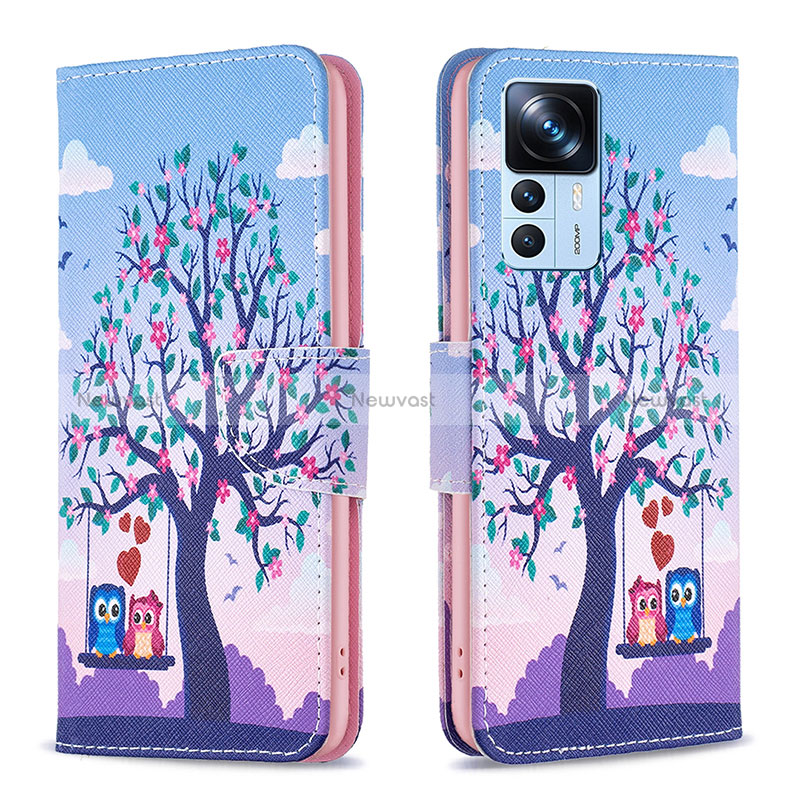 Leather Case Stands Fashionable Pattern Flip Cover Holder B03F for Xiaomi Mi 12T 5G