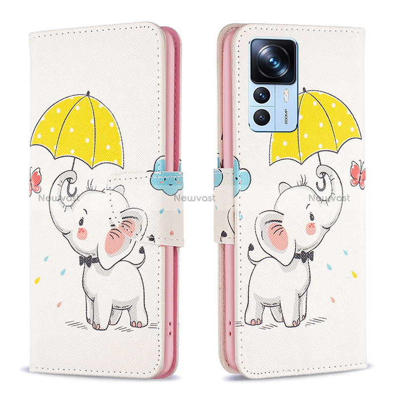 Leather Case Stands Fashionable Pattern Flip Cover Holder B03F for Xiaomi Mi 12T 5G