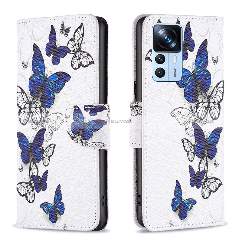Leather Case Stands Fashionable Pattern Flip Cover Holder B03F for Xiaomi Mi 12T 5G