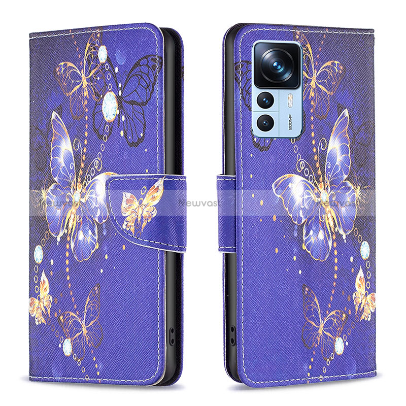 Leather Case Stands Fashionable Pattern Flip Cover Holder B03F for Xiaomi Mi 12T 5G