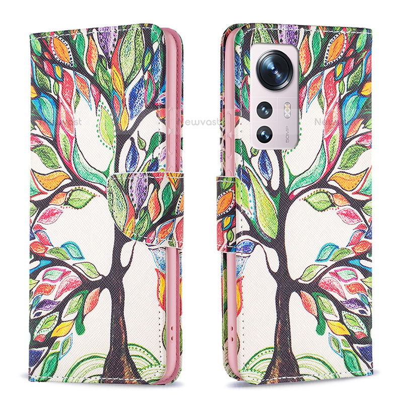 Leather Case Stands Fashionable Pattern Flip Cover Holder B03F for Xiaomi Mi 12X 5G