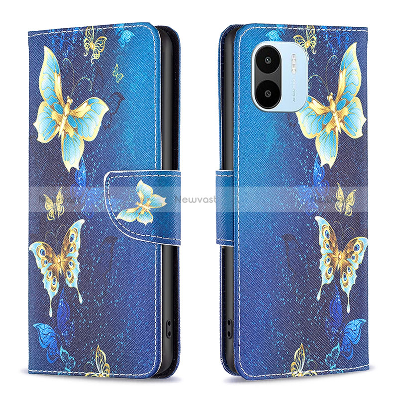 Leather Case Stands Fashionable Pattern Flip Cover Holder B03F for Xiaomi Poco C50