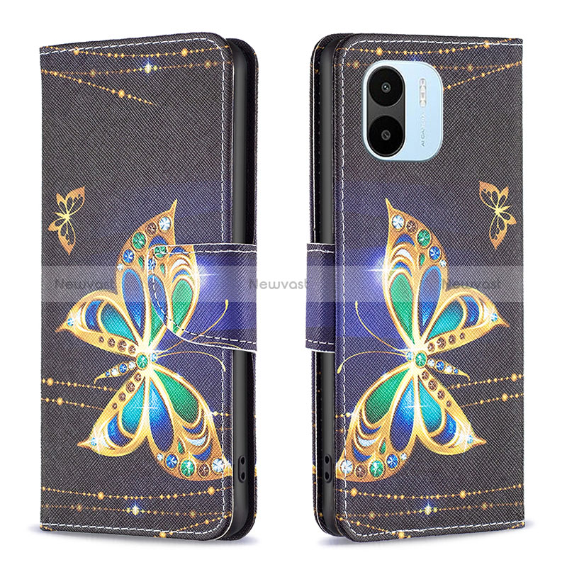 Leather Case Stands Fashionable Pattern Flip Cover Holder B03F for Xiaomi Poco C50