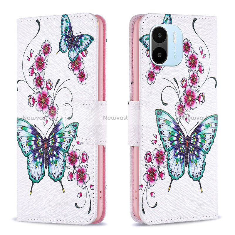 Leather Case Stands Fashionable Pattern Flip Cover Holder B03F for Xiaomi Poco C50 Colorful