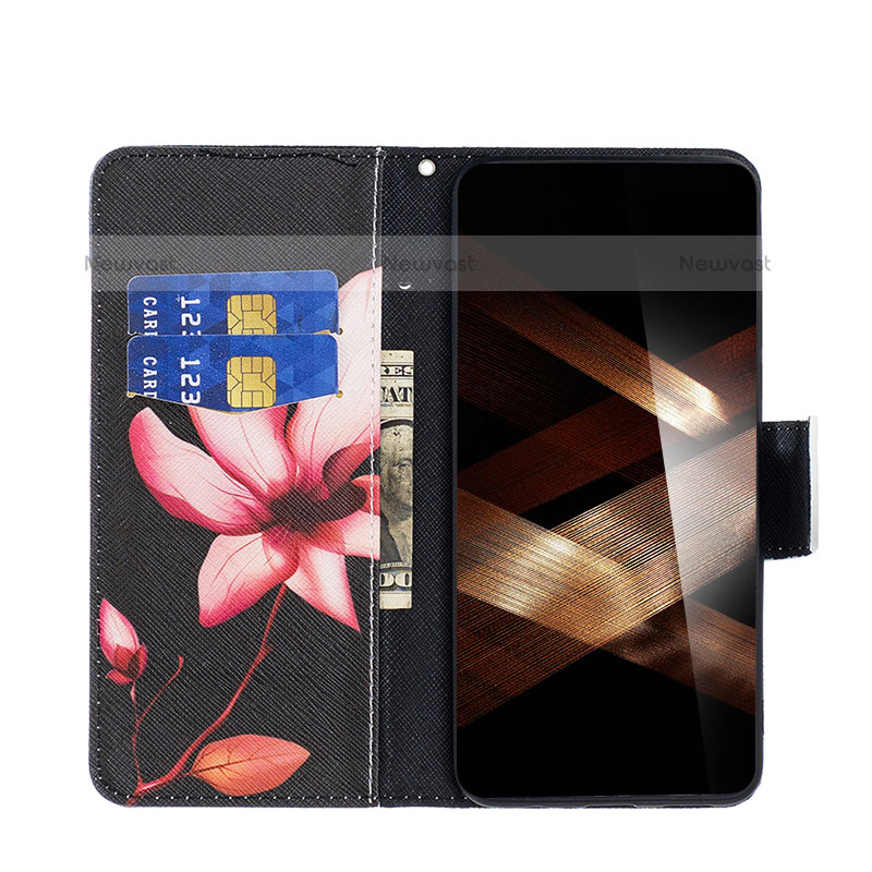 Leather Case Stands Fashionable Pattern Flip Cover Holder B03F for Xiaomi Poco C65