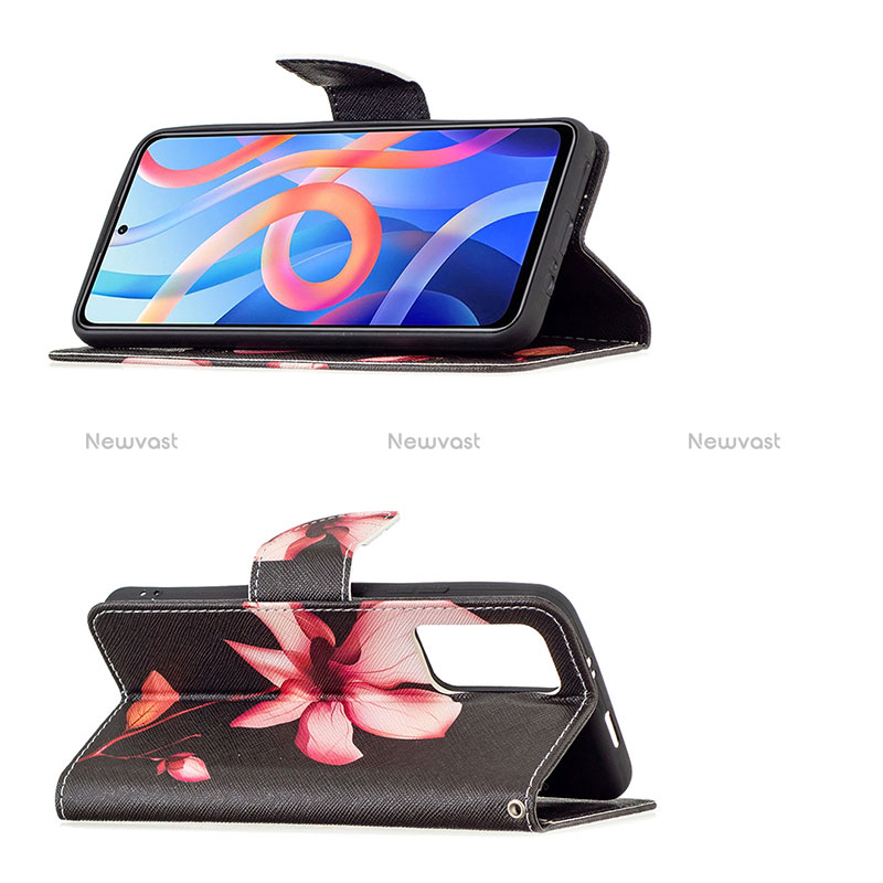 Leather Case Stands Fashionable Pattern Flip Cover Holder B03F for Xiaomi Poco M4 Pro 5G