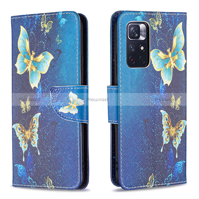 Leather Case Stands Fashionable Pattern Flip Cover Holder B03F for Xiaomi Poco M4 Pro 5G