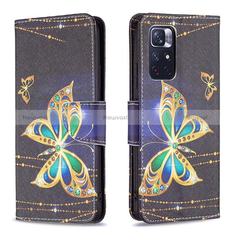 Leather Case Stands Fashionable Pattern Flip Cover Holder B03F for Xiaomi Poco M4 Pro 5G