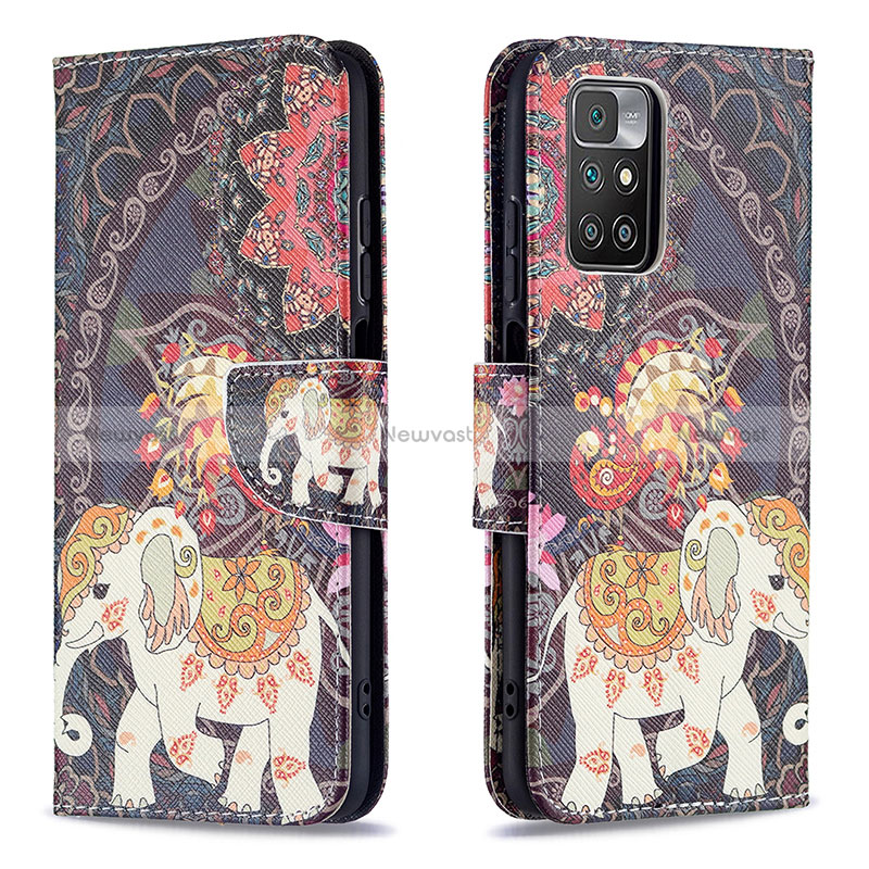 Leather Case Stands Fashionable Pattern Flip Cover Holder B03F for Xiaomi Redmi 10 (2022)