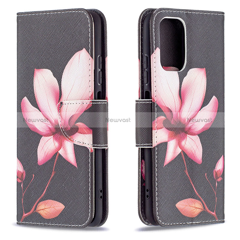 Leather Case Stands Fashionable Pattern Flip Cover Holder B03F for Xiaomi Redmi Note 10 4G