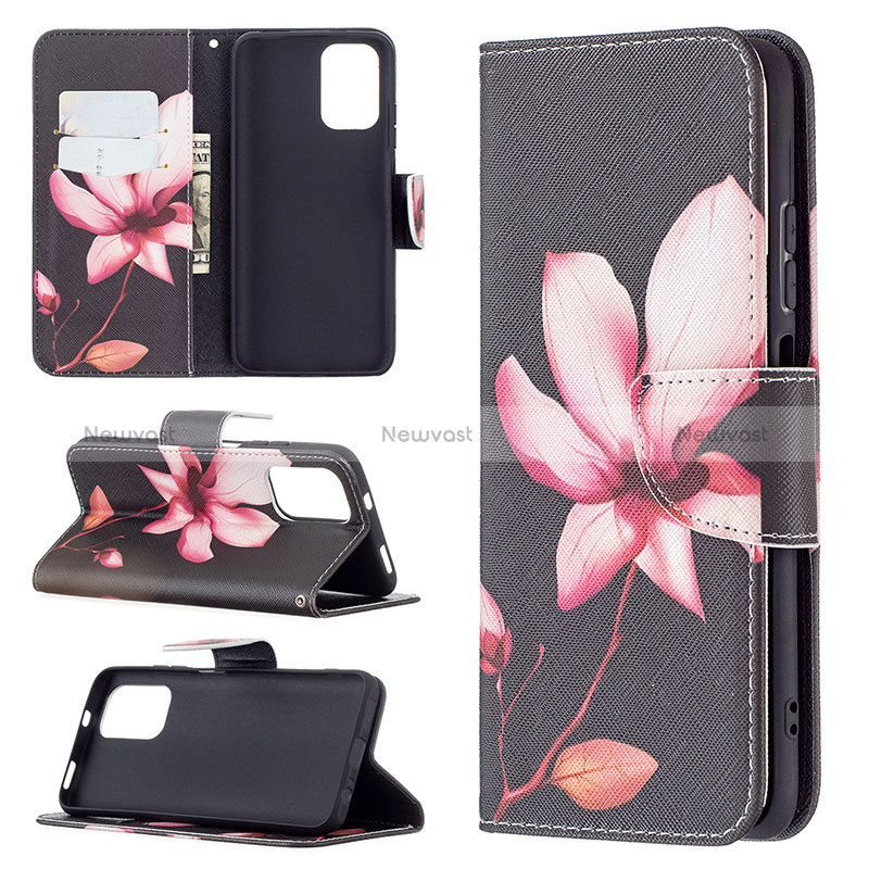 Leather Case Stands Fashionable Pattern Flip Cover Holder B03F for Xiaomi Redmi Note 10 4G