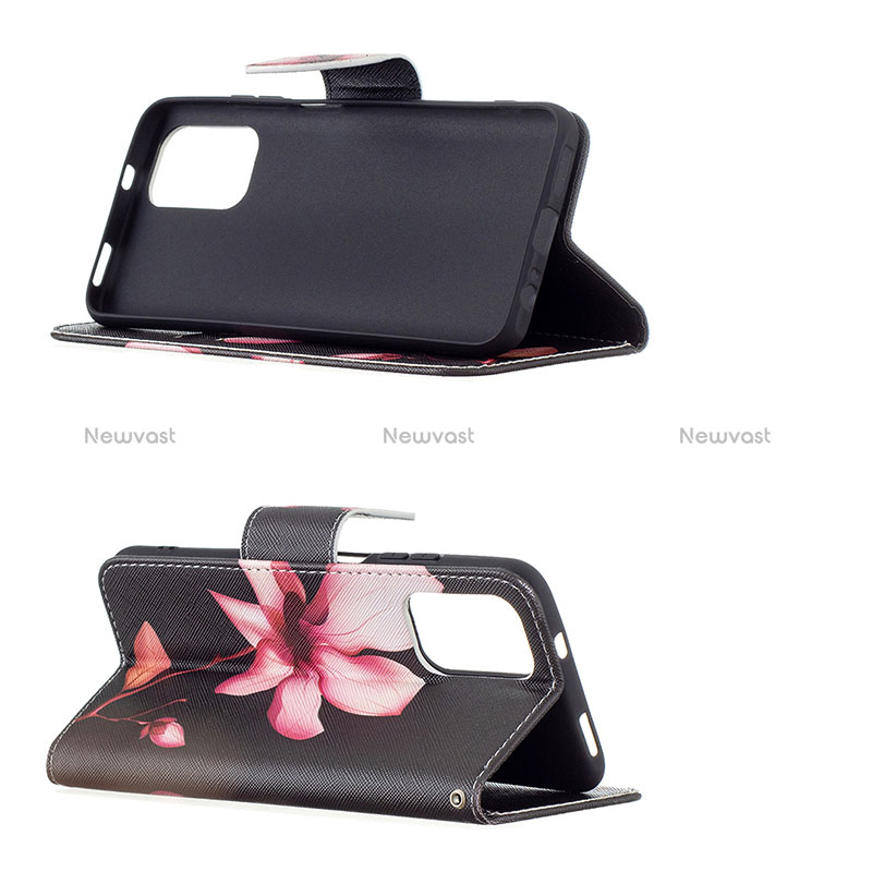 Leather Case Stands Fashionable Pattern Flip Cover Holder B03F for Xiaomi Redmi Note 10 4G