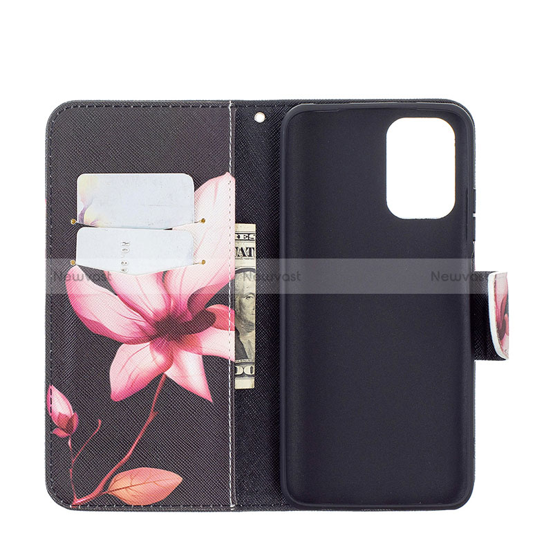 Leather Case Stands Fashionable Pattern Flip Cover Holder B03F for Xiaomi Redmi Note 10 4G