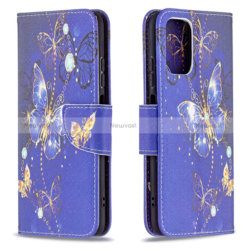 Leather Case Stands Fashionable Pattern Flip Cover Holder B03F for Xiaomi Redmi Note 10 4G