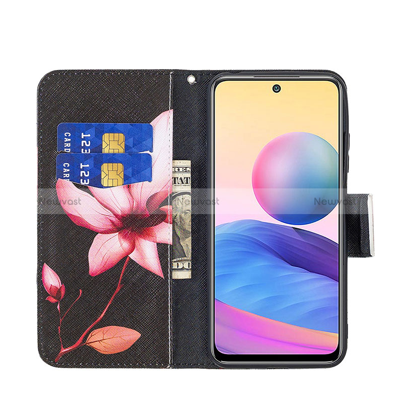 Leather Case Stands Fashionable Pattern Flip Cover Holder B03F for Xiaomi Redmi Note 10 5G