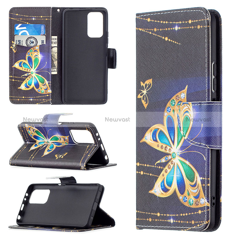 Leather Case Stands Fashionable Pattern Flip Cover Holder B03F for Xiaomi Redmi Note 10 Pro 4G