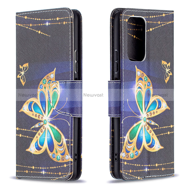 Leather Case Stands Fashionable Pattern Flip Cover Holder B03F for Xiaomi Redmi Note 10 Pro 4G