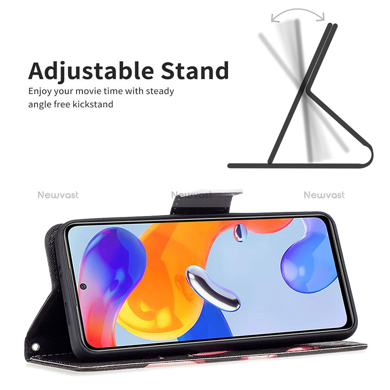 Leather Case Stands Fashionable Pattern Flip Cover Holder B03F for Xiaomi Redmi Note 11 Pro 4G