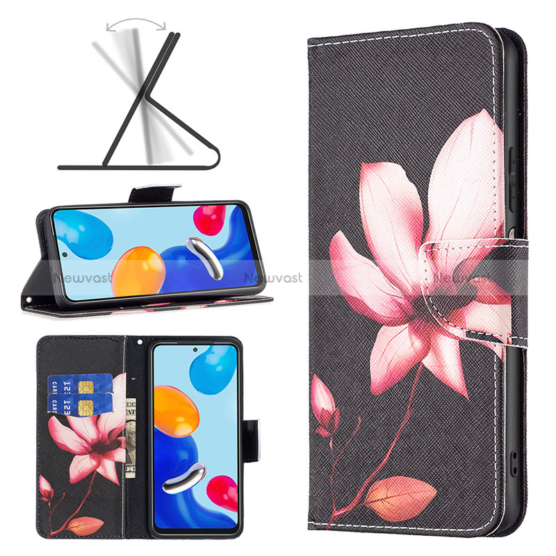 Leather Case Stands Fashionable Pattern Flip Cover Holder B03F for Xiaomi Redmi Note 11S 4G