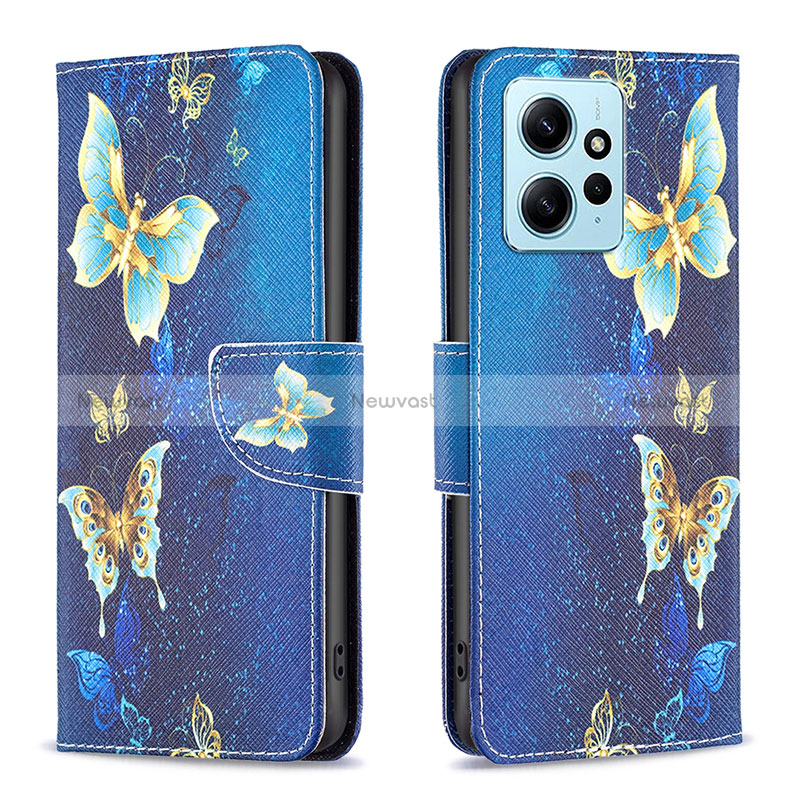 Leather Case Stands Fashionable Pattern Flip Cover Holder B03F for Xiaomi Redmi Note 12 4G