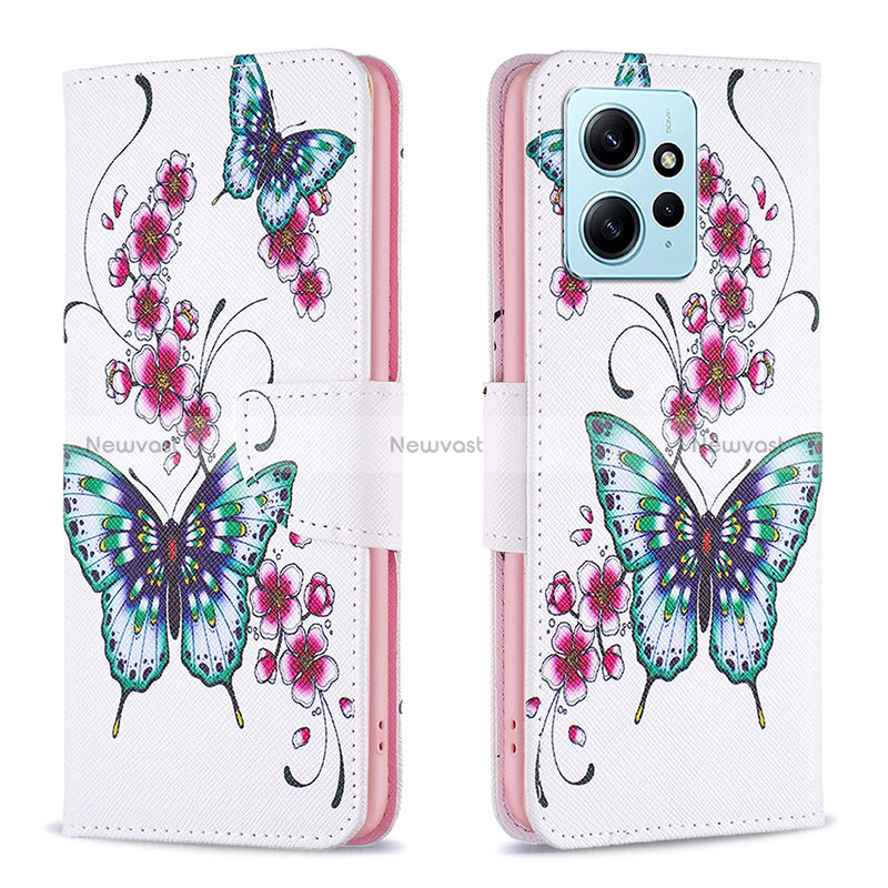 Leather Case Stands Fashionable Pattern Flip Cover Holder B03F for Xiaomi Redmi Note 12 4G