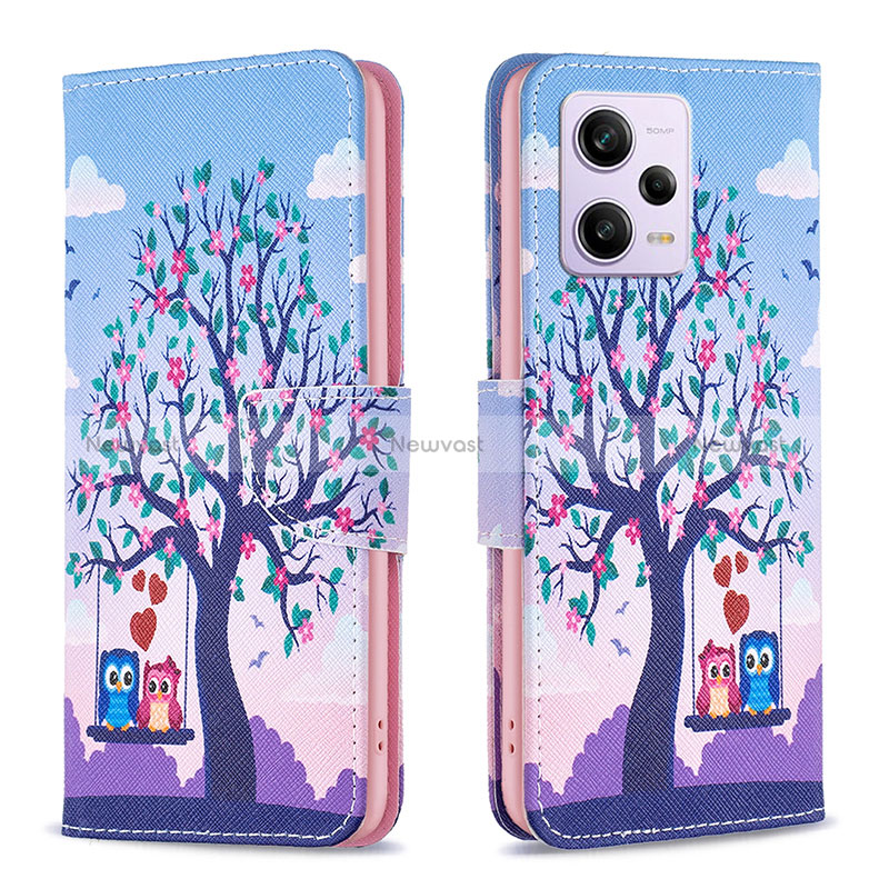 Leather Case Stands Fashionable Pattern Flip Cover Holder B03F for Xiaomi Redmi Note 12 Explorer