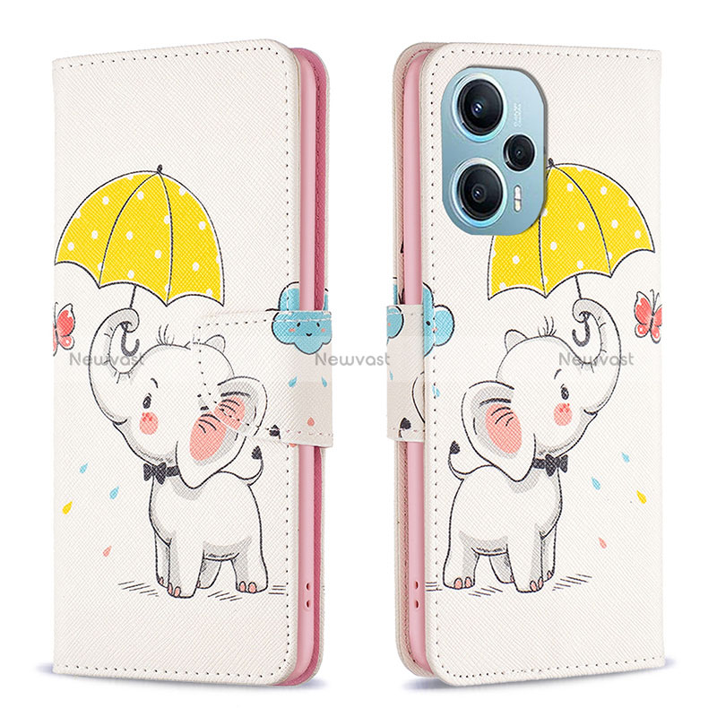 Leather Case Stands Fashionable Pattern Flip Cover Holder B03F for Xiaomi Redmi Note 12 Turbo 5G