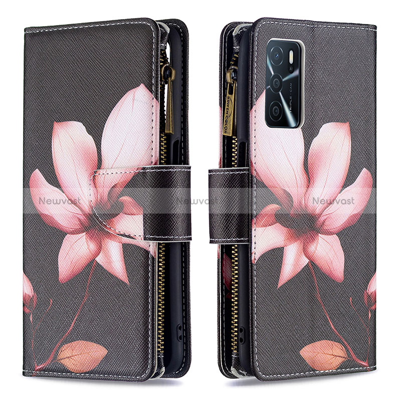 Leather Case Stands Fashionable Pattern Flip Cover Holder B04F for Oppo A54s