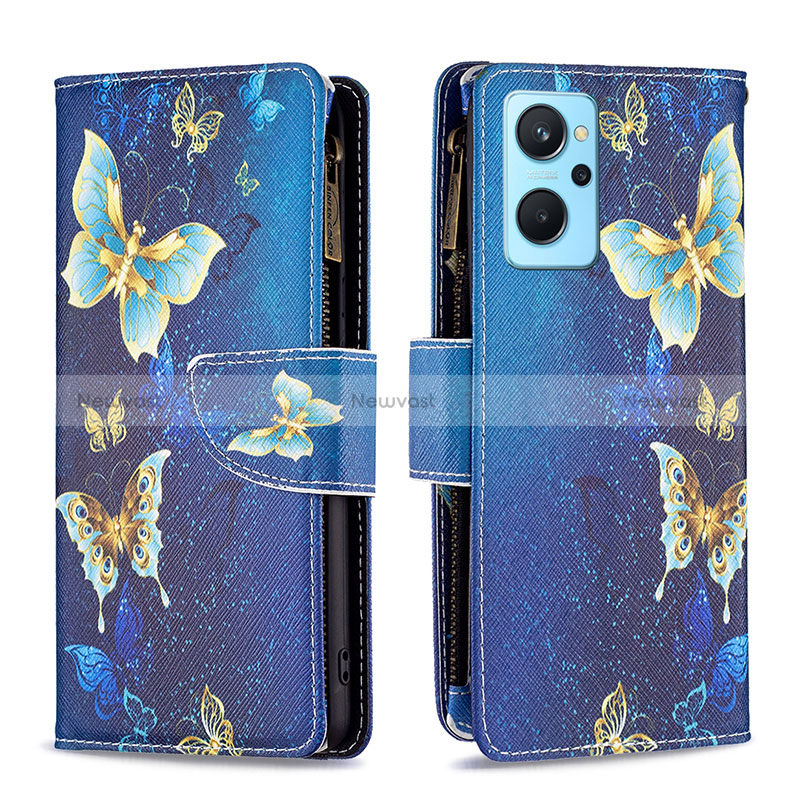 Leather Case Stands Fashionable Pattern Flip Cover Holder B04F for Oppo A96 4G