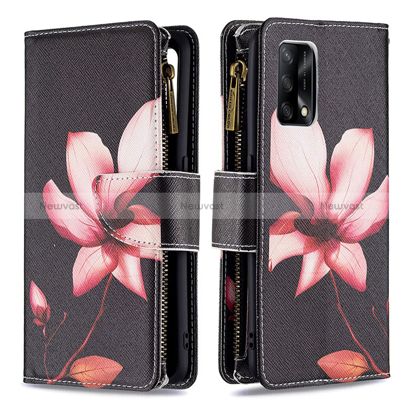 Leather Case Stands Fashionable Pattern Flip Cover Holder B04F for Oppo F19s