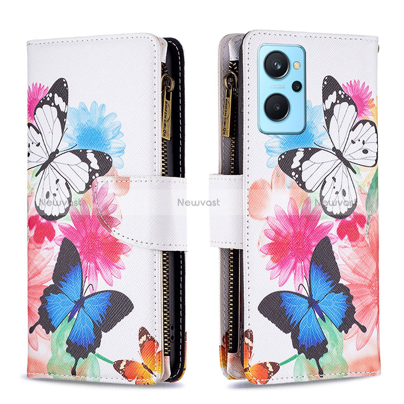 Leather Case Stands Fashionable Pattern Flip Cover Holder B04F for Oppo K10 4G