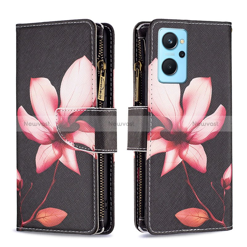 Leather Case Stands Fashionable Pattern Flip Cover Holder B04F for Oppo K10 4G