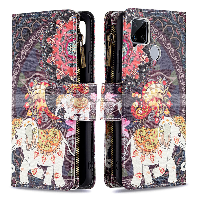 Leather Case Stands Fashionable Pattern Flip Cover Holder B04F for Realme 7i RMX2193