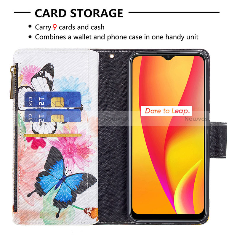 Leather Case Stands Fashionable Pattern Flip Cover Holder B04F for Realme 7i RMX2193