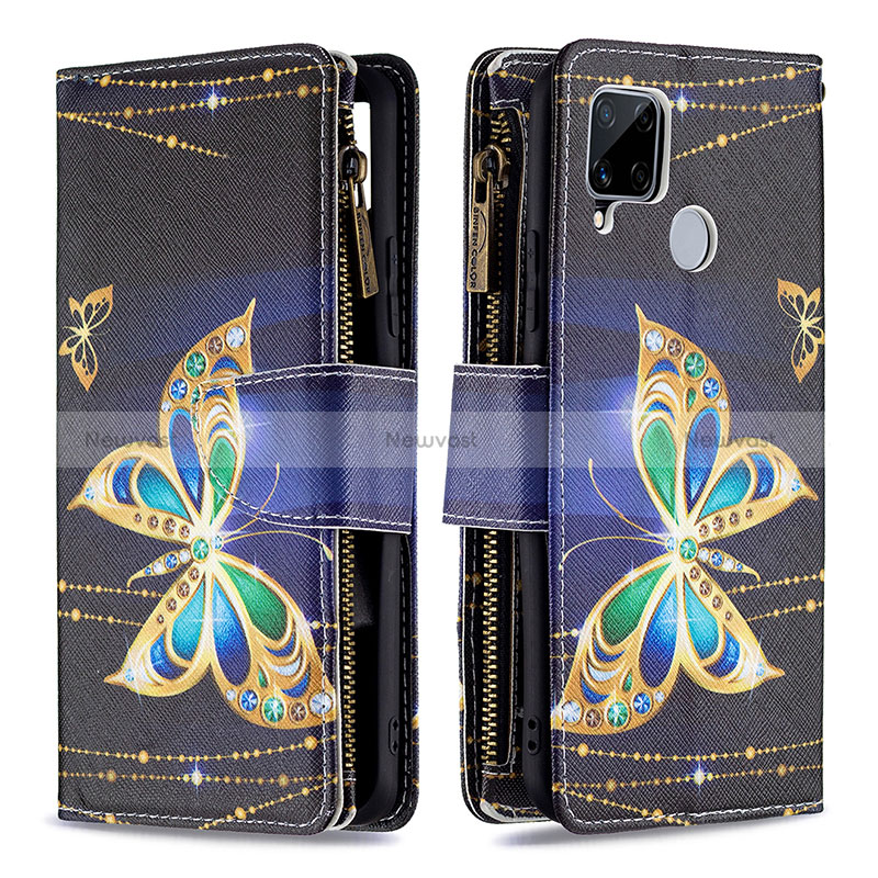 Leather Case Stands Fashionable Pattern Flip Cover Holder B04F for Realme 7i RMX2193