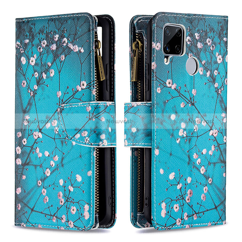 Leather Case Stands Fashionable Pattern Flip Cover Holder B04F for Realme 7i RMX2193