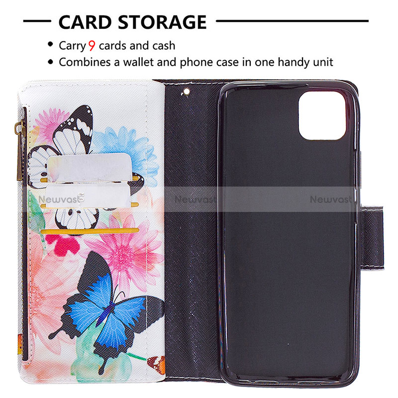 Leather Case Stands Fashionable Pattern Flip Cover Holder B04F for Realme C11 (2021)