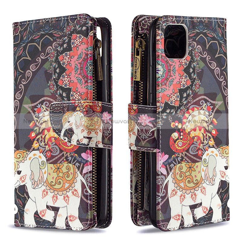 Leather Case Stands Fashionable Pattern Flip Cover Holder B04F for Realme C11 (2021)