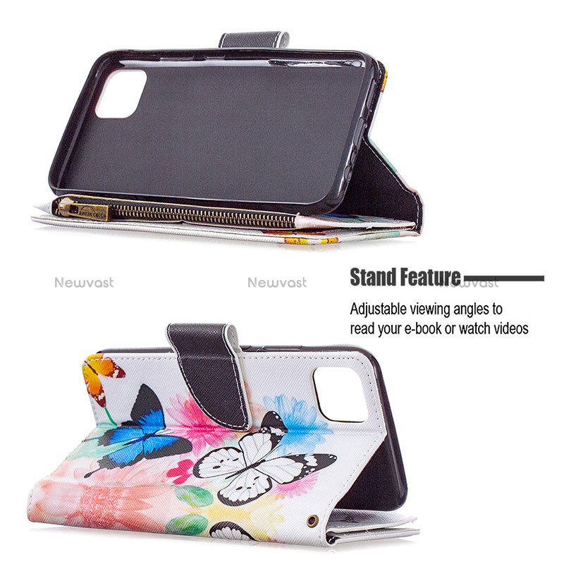 Leather Case Stands Fashionable Pattern Flip Cover Holder B04F for Realme C20A